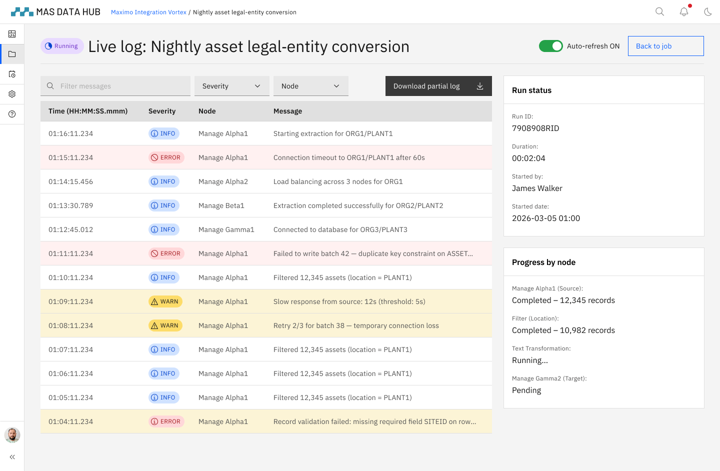 MAS Data Hub - Data View